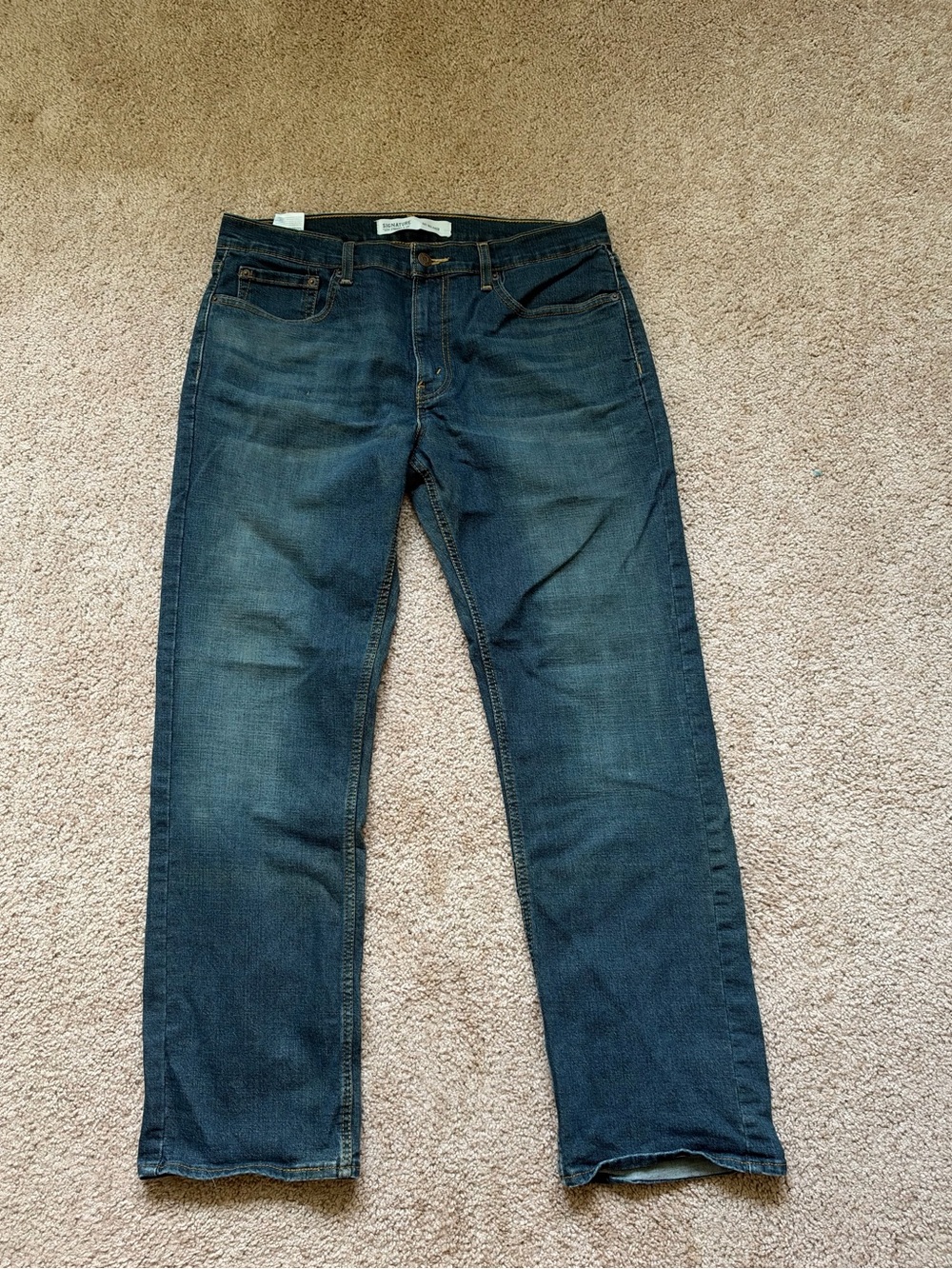 Signature by Levi Strauss Dark Blue Straight Jeans